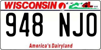 WI license plate 948NJO