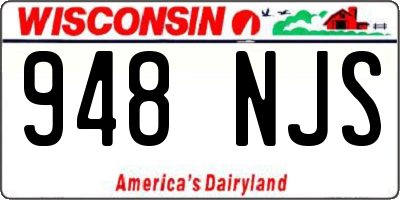 WI license plate 948NJS