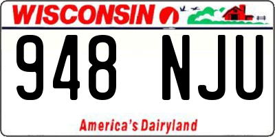 WI license plate 948NJU