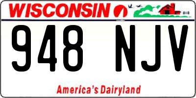 WI license plate 948NJV