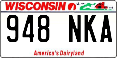 WI license plate 948NKA
