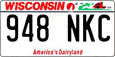 WI license plate 948NKC