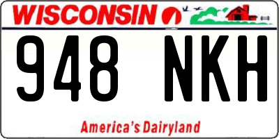 WI license plate 948NKH