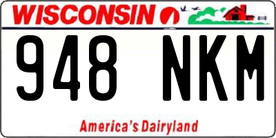 WI license plate 948NKM