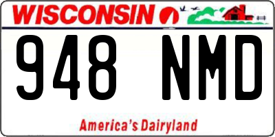 WI license plate 948NMD