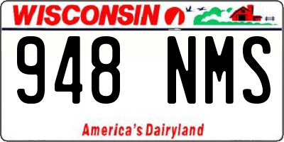 WI license plate 948NMS