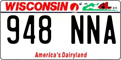 WI license plate 948NNA