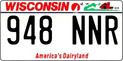 WI license plate 948NNR