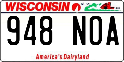 WI license plate 948NOA