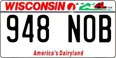 WI license plate 948NOB