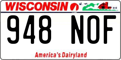 WI license plate 948NOF