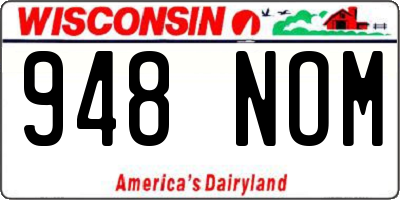 WI license plate 948NOM