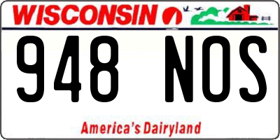 WI license plate 948NOS