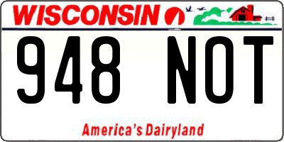 WI license plate 948NOT