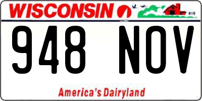WI license plate 948NOV