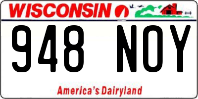 WI license plate 948NOY