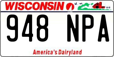 WI license plate 948NPA