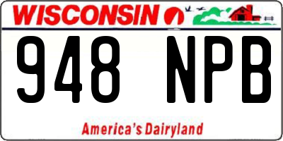 WI license plate 948NPB