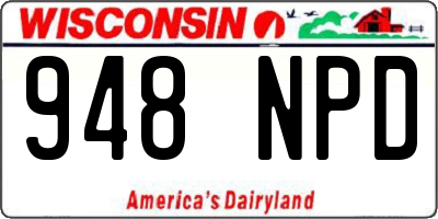 WI license plate 948NPD