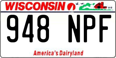 WI license plate 948NPF