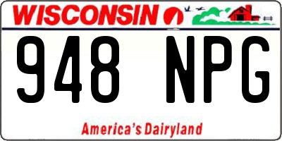WI license plate 948NPG
