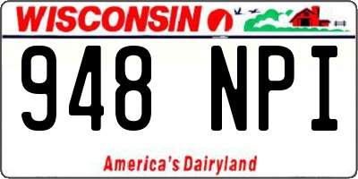 WI license plate 948NPI