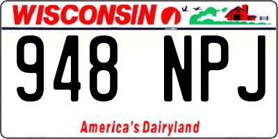 WI license plate 948NPJ