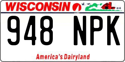 WI license plate 948NPK