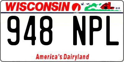 WI license plate 948NPL