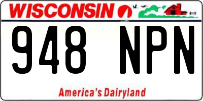WI license plate 948NPN