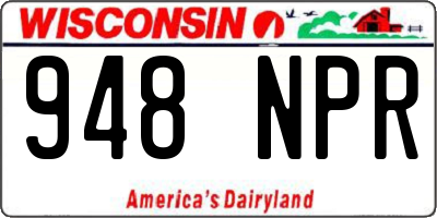 WI license plate 948NPR