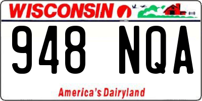 WI license plate 948NQA