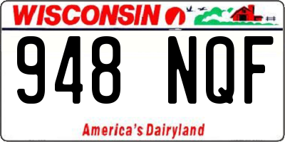 WI license plate 948NQF