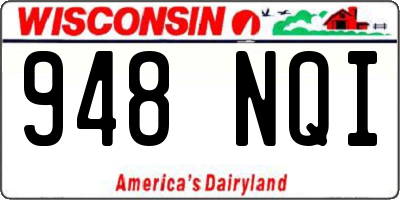 WI license plate 948NQI