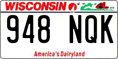 WI license plate 948NQK