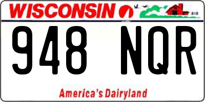 WI license plate 948NQR
