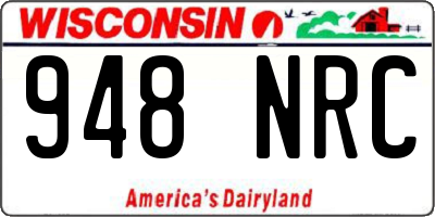 WI license plate 948NRC