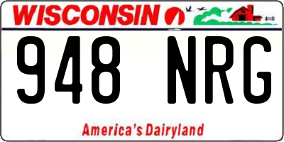 WI license plate 948NRG