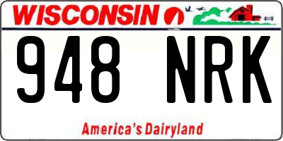 WI license plate 948NRK