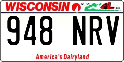 WI license plate 948NRV
