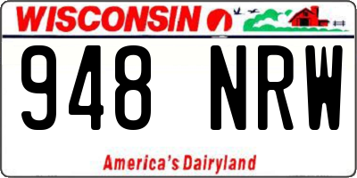 WI license plate 948NRW