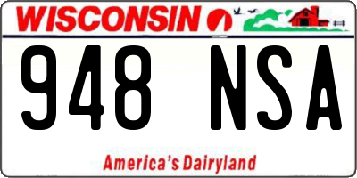WI license plate 948NSA