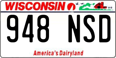 WI license plate 948NSD