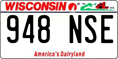 WI license plate 948NSE