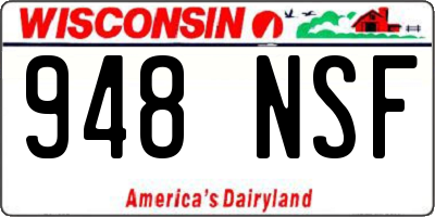 WI license plate 948NSF