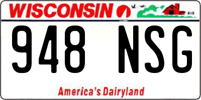 WI license plate 948NSG