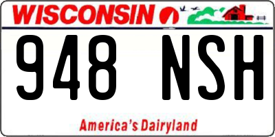 WI license plate 948NSH