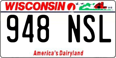 WI license plate 948NSL