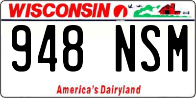 WI license plate 948NSM