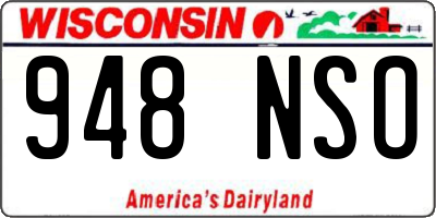 WI license plate 948NSO